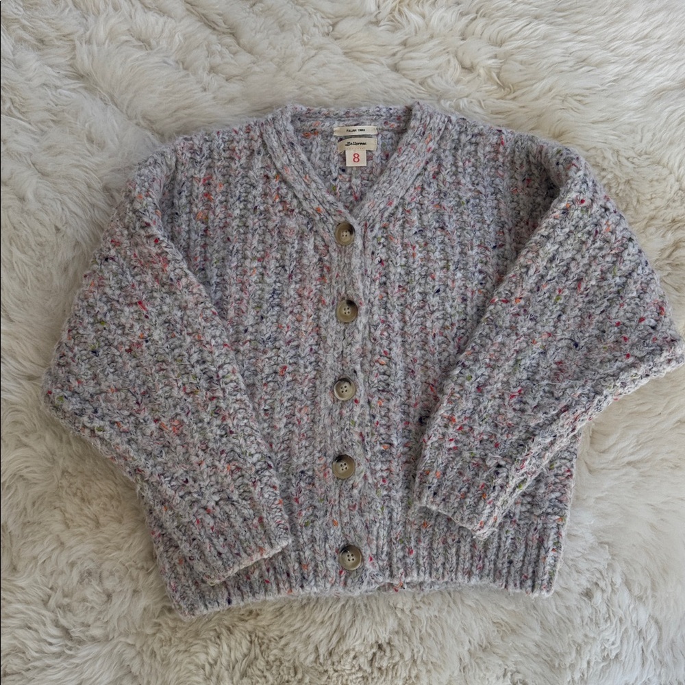 Bellerose Speckled Knit Chunky Sweater Cardigan